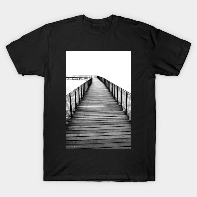 Boardwalk Black&White Photography - Boardwalk - T-Shirt | TeePublic